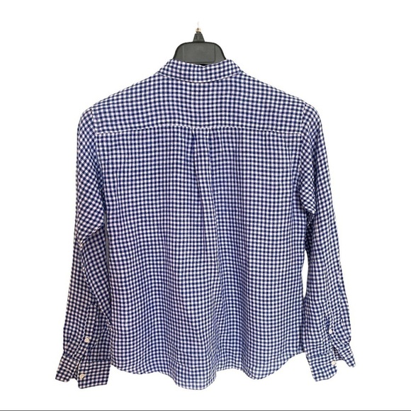 Uniqlo Checkered blue and white linen shirt size S - Picture 2 of 6